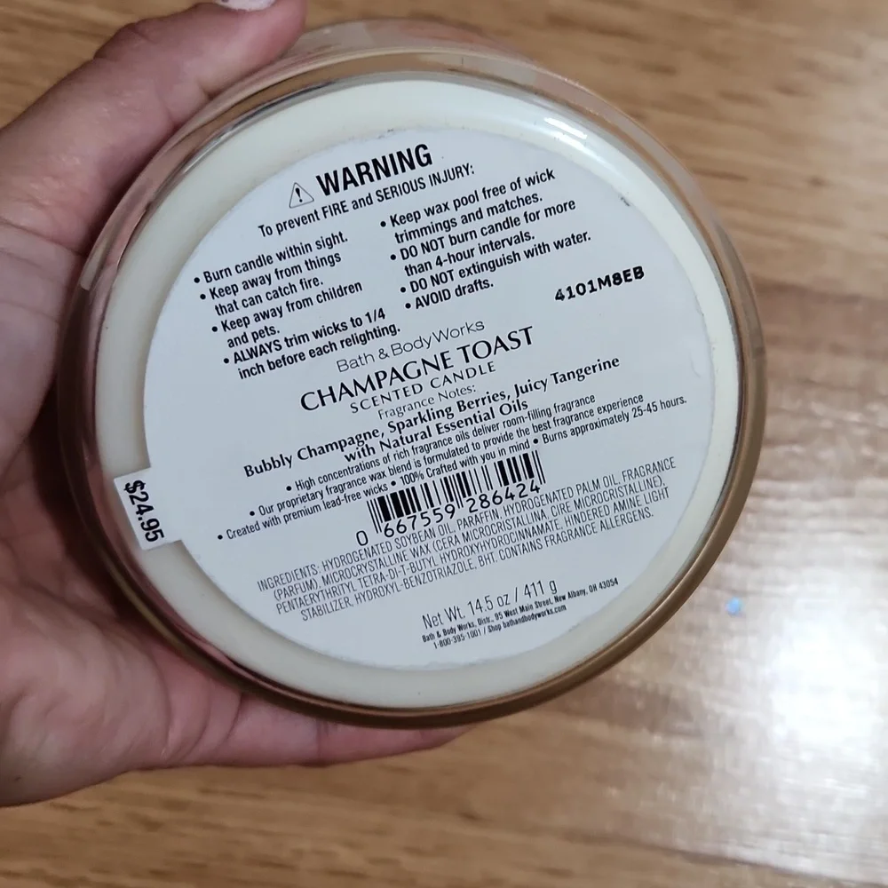 bath and body works Champagne Toast 3-Wick Candle